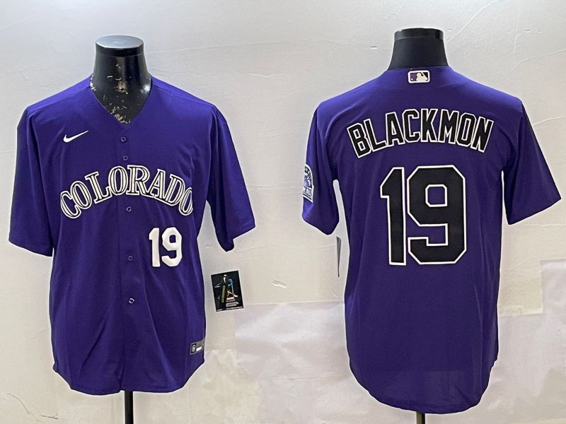 Men Colorado Rockies #19 Blackmon Purple Game 2025 Nike MLB Jersey style 2->colorado rockies->MLB Jersey